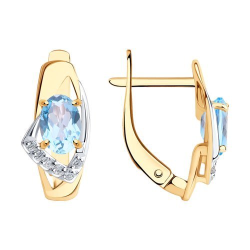 Серьги золотые пробы 585 с топазом (Арт.51-320-01028-1)