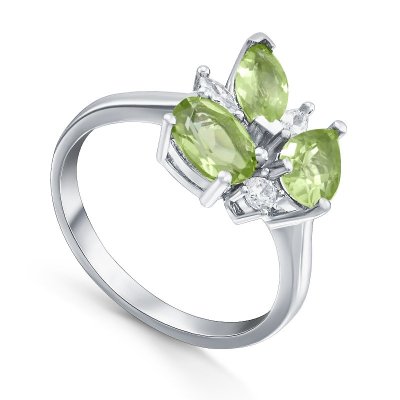 Кольцо Серебряные крылья (Арт.21knys1520-155_hrizolit_kubcirkonii_30)