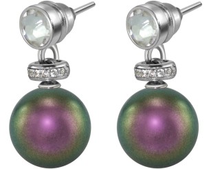 Серьги серебряные с жемчугом и куб.цирконием «Pearl Kiss 19S» Rivoli (арт.ABS-3-10-19-S)