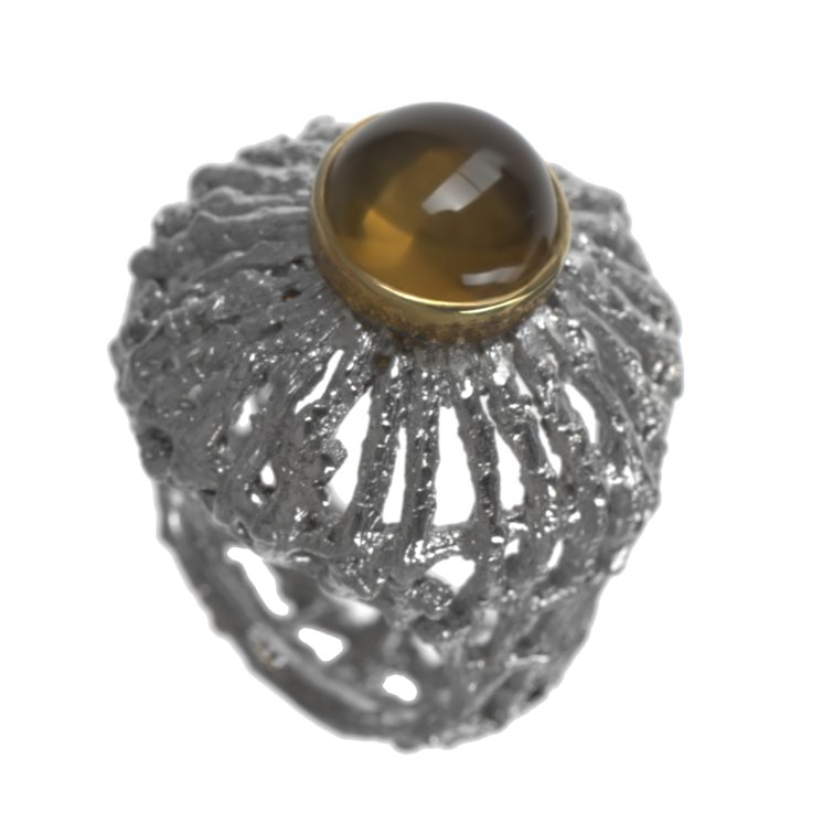 Серебряное кольцо BEAVERS с цитрином 1430ct