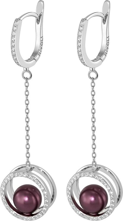 Серьги из серебра с жемчугом и кристаллом swarovski (Арт.ahs-1-8-18-s)
