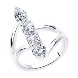 Кольцо из серебра с фианитами (Арт.94013299)