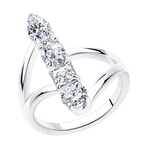 Кольцо из серебра с фианитами (Арт.94013299)