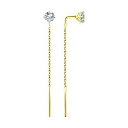 Серьги из желтого золота с фианитами (Арт.53-123-02336-1)