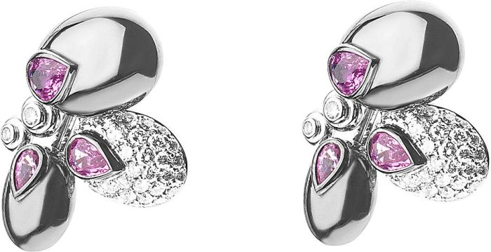 Серьги из белого золота с бриллиантом и сапфиром (Арт.er_5205_b04_2011)