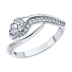 Кольцо из серебра с фианитами (Арт.94013873)