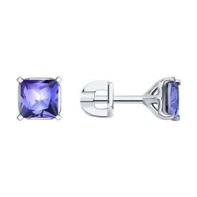 Серьги из белого золота с танзанитами (Арт.6024387-3)