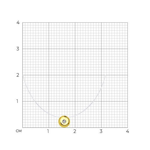 Колье из желтого золота с бриллиантом (Арт.53-270-01218-1)