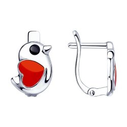 Серьги из серебра с эмалью (Арт.94023495)