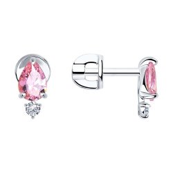 Серьги из серебра с фианитами (Арт.94024996)