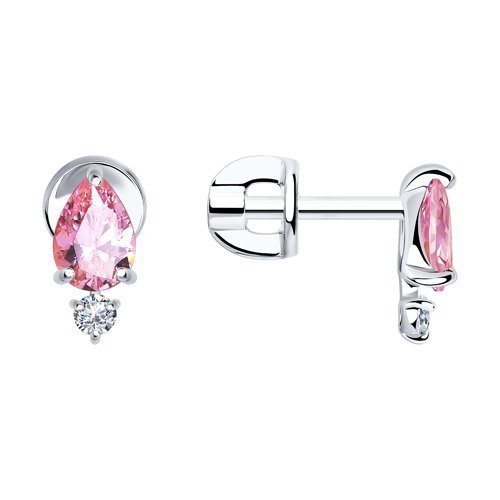 Серьги из серебра с фианитами (Арт.94024996)