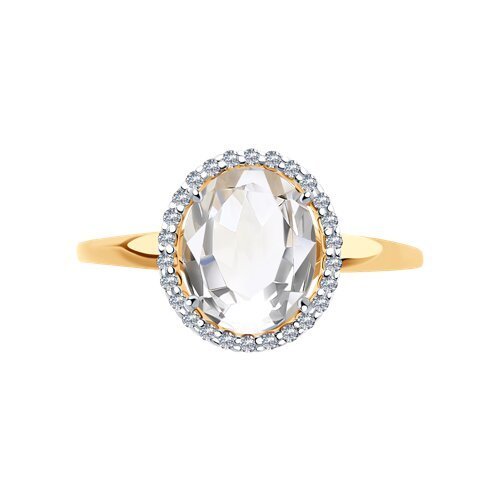 Кольцо золотое пробы 585 с горным хрусталем (Арт.715851)