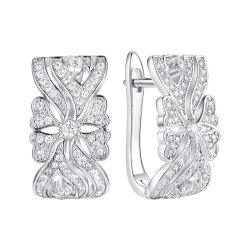 Серьги из серебра с фианитом (Арт.cz-e02934-x-w-x-x-w)
