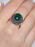 Кольцо из серебра с агатом зеленым TEOSA PTR-052-GR