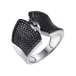 Кольцо из серебра с фианитом и шпинелью (Арт.cz-r01212-x-wb-m-x-b)