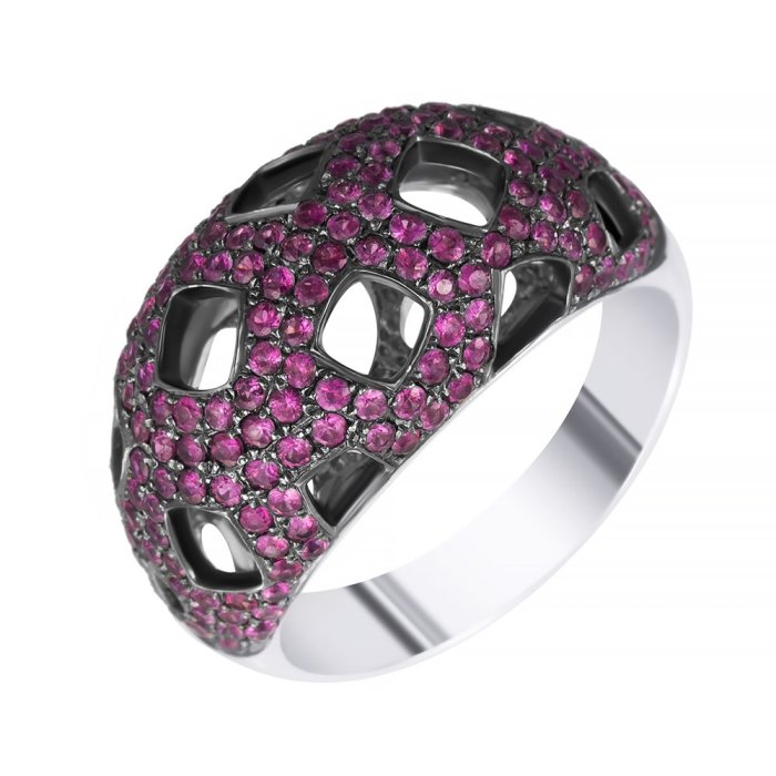 Кольцо из белого золота с рубином (Арт.aar_6499_ru_wg)