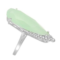 Кольцо из серебра с куб. цирконием и ситаллом (Арт.pd-r00296-x-w-mlb-x-w)