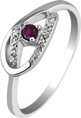 Кольцо из серебра с куб. цирконием и рубином (Арт.7015146_11_01)