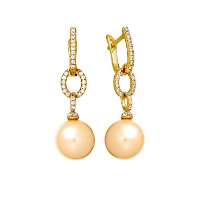Серьги серебряные с жемчугом и фианитами «Nautilus Shine» Fresh Jewelry (арт.PI-E02440-X-W-PN-X-W)