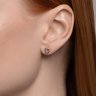Серьги пусеты золотые пробы 585 с топазом (Арт.728716)