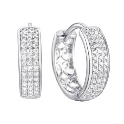 Серьги из серебра с фианитом (Арт.sl-e01639-x-w-x-x-w)