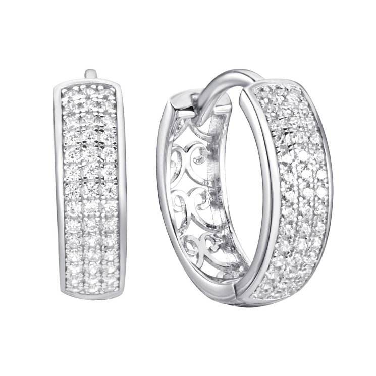 Серьги из серебра с фианитом (Арт.sl-e01639-x-w-x-x-w)