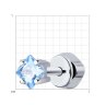 Серьги одиночные из серебра с голубым фианитом (Арт.94170005)