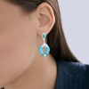 Серьги из серебра с фианитами и эмалью «Морская Лагуна» Соколов (арт.94-121-00040-1)