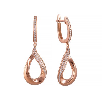 Серьги золотые с бриллиантами «Розовый Вихрь» MIUZ (арт.E37098E-3000_SR_PINK)