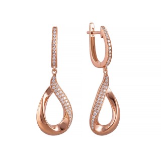 Серьги золотые с бриллиантами «Розовый Вихрь» MIUZ (арт.E37098E-3000_SR_PINK)