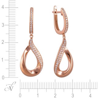 Серьги золотые с бриллиантами «Розовый Вихрь» MIUZ (арт.E37098E-3000_SR_PINK)
