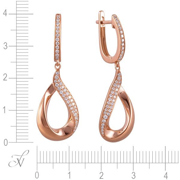 Серьги из золота с бриллиантом (Арт.e37098e-3000_sr_pink)