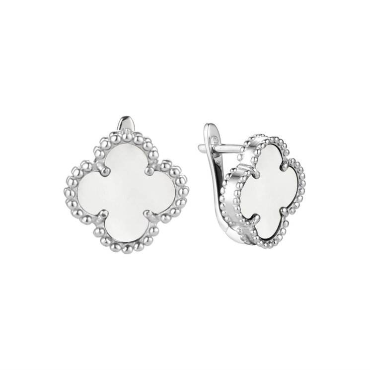 Серьги из серебра с керамикой (Арт.tc-e01207-w-w-x-x-x)