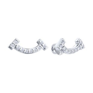 Серьги из серебра с фианитами «Улыбка света» Соколов (арт.94-122-02251-1)