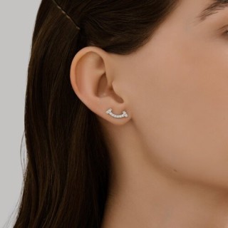 Серьги из серебра с фианитами «Улыбка света» Соколов (арт.94-122-02251-1)