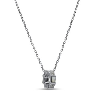 Ожерелье серебряное с жемчугом и куб. цирконием «Крылья света» MY JEWELS (арт.2512)