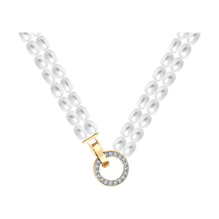 Колье золотое пробы 585 с жемчугом (Арт.79-70006)