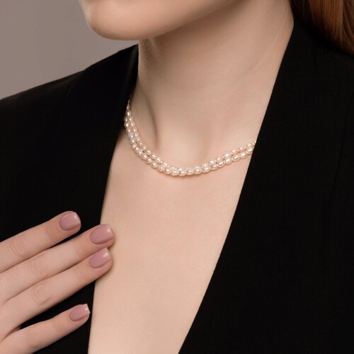 Колье золотое пробы 585 с жемчугом (Арт.79-70006)