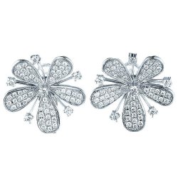 Серьги из белого золота с бриллиантом (Арт.h117dwc4wg_wg)