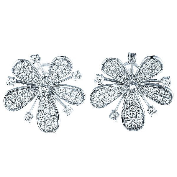 Серьги из белого золота с бриллиантом (Арт.h117dwc4wg_wg)