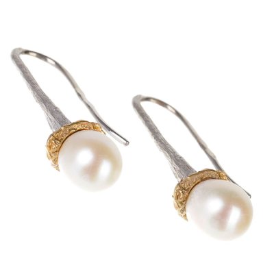 Серебряные серьги BEAVERS с жемчугом 2124j