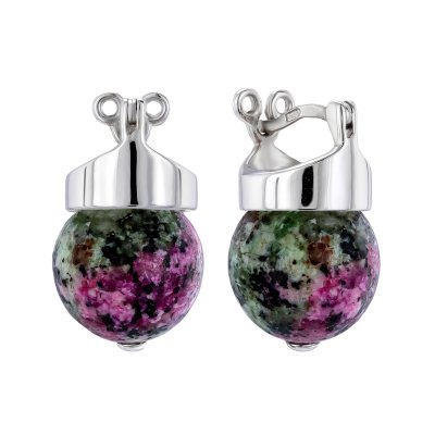 Серебряные серьги BEAVERS с цоизитом 2206co