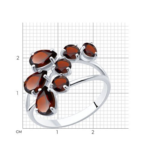 Кольцо из серебра с гранатами (Арт.92010014)