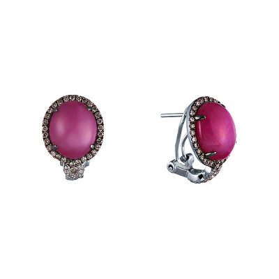 Серьги из белого золота с бриллиантом и рубином (Арт.me31867a-br-wd-sru_dn_ruz_wg)