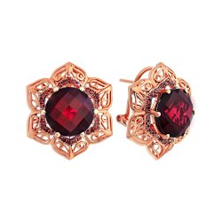 Серьги из золота с бриллиантом и гранатом (Арт.me34684p-1_sr_dr_grb_pink)