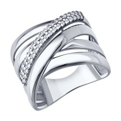 Кольцо из серебра с фианитами (Арт.94014847)