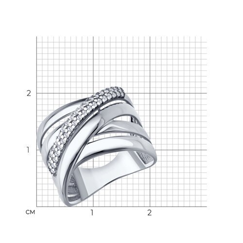 Кольцо из серебра с фианитами (Арт.94014847)