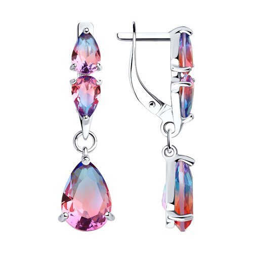 Серьги из серебра с ситаллами (Арт.92021919)