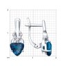 Серьги из серебра с лондон топазами и фианитами (Арт.92021178)