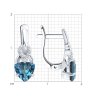 Серьги из серебра с лондон топазами и фианитами (Арт.92021178)